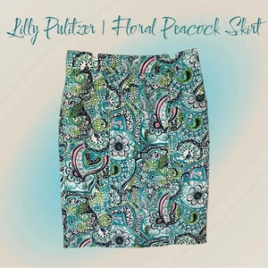 Lilly Pulitzer | Floral Peacock Skirt